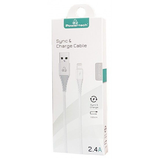 POWERTECH Καλώδιο USB σε Lightning eco PTR-0059 copper, 1m , λευκό