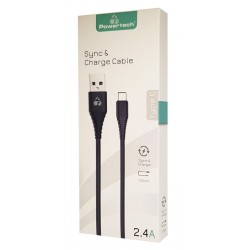 POWERTECH Καλώδιο USB σε Type-C eco PTR-0060 copper, 1m , μαύρο