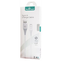 POWERTECH Καλώδιο USB σε Type-C eco PTR-0060 copper, 1m , λευκό