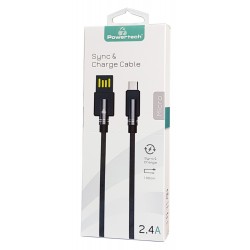 POWERTECH Καλώδιο USB σε Micro USB dual ele PTR-0062 copper, 1m, μαύρο