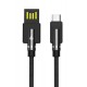 POWERTECH Καλώδιο USB σε Micro USB dual ele PTR-0062 copper, 1m, μαύρο