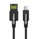 POWERTECH Καλώδιο USB σε Type-C dual ele PTR-0064 copper, 1m, μαύρο
