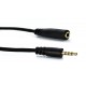 POWERTECH καλώδιο Jack 3.5mm M-F, 4 pin, OD: 4.0mm, copper, 3m, μαύρο