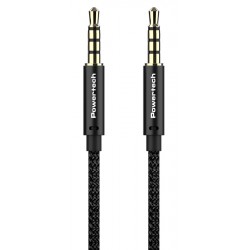 POWERTECH καλώδιο Jack 3.5mm prime PTR-0089, 4 pin, copper, 1m, μαύρο