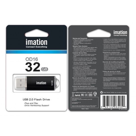 IMATION USB Flash Drive OD16 RT02160032, 32GB, USB 2.0, μαύρο