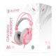 SADES Gaming Headset A6, multiplatform, USB, LED, ροζ