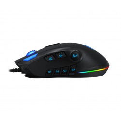 SADES Ενσύρματο Gaming ποντίκι Axe, οπτικό, 12 πλήκτρα, 10000 DPI, μαύρο