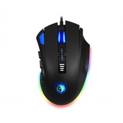 SADES Ενσύρματο Gaming ποντίκι Axe, οπτικό, 12 πλήκτρα, 10000 DPI, μαύρο