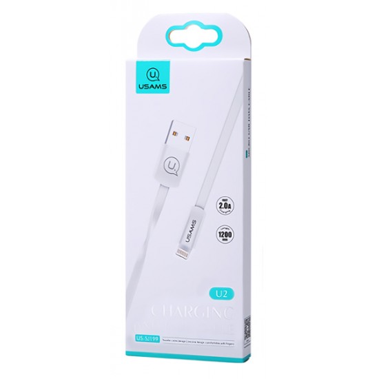 USAMS Καλώδιο USB σε Lightning US-SJ199, 1.2m, λευκό