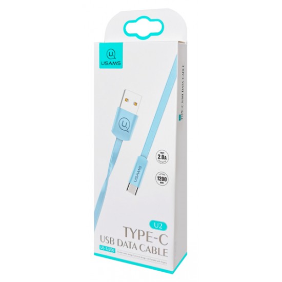 USAMS Καλώδιο USB σε Type-C US-SJ200, 1.2m, μπλε