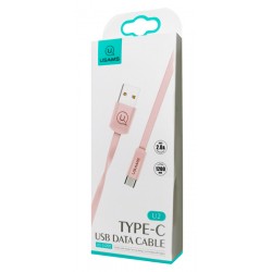 USAMS Καλώδιο USB σε Type-C US-SJ200, 1.2m, ροζ