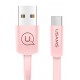 USAMS Καλώδιο USB σε Type-C US-SJ200, 1.2m, ροζ