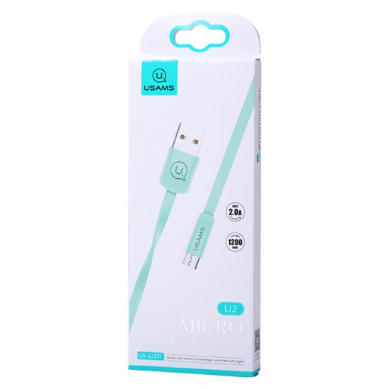 USAMS Καλώδιο USB σε Micro USB US-SJ201, 1.2m, πράσινο