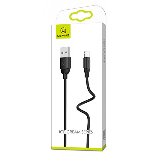 USAMS Καλώδιο USB σε Lightning US-SJ245, Ice-Cream, 1m, μαύρο