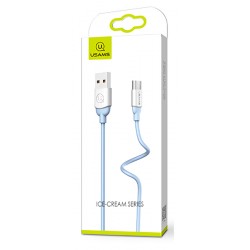 USAMS Καλώδιο USB σε Micro USB US-SJ247-BL, Ice-Cream , 1m, μπλε