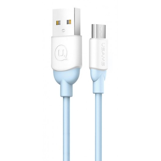 USAMS Καλώδιο USB σε Micro USB US-SJ247-BL, Ice-Cream , 1m, μπλε