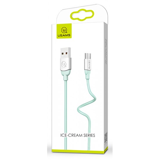 USAMS Καλώδιο USB σε Micro USB US-SJ247, Ice-Cream , 1m, πράσινο