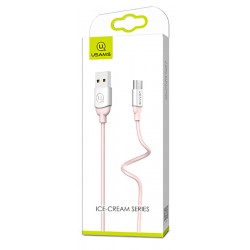 USAMS Καλώδιο USB σε Micro USB US-SJ247, Ice-Cream , 1m, ροζ