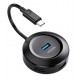 USAMS USB Type-C hub SJ415 USB 3.0, 1x USB 3.0, 3x USB 2.0, 1m, μαύρο