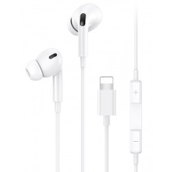 USAMS earphones με μικρόφωνο EP-41, Lightning, 10mm, 1.2m, λευκά