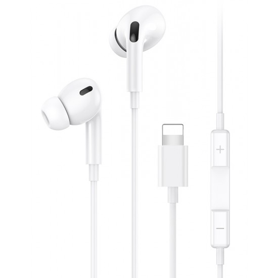 USAMS earphones με μικρόφωνο EP-41, Lightning, 10mm, 1.2m, λευκά