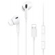 USAMS earphones με μικρόφωνο EP-41, Lightning, 10mm, 1.2m, λευκά