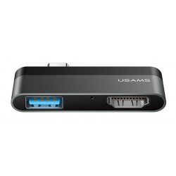 USAMS USB Type-C hub SJ462, 1x USB 3.0, 1x HDMI, 4K, γκρι