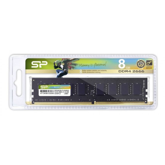 SILICON POWER μνήμη DDR4 UDIMM SP008GBLFU266B02, 8GB, 2666MHz, CL19