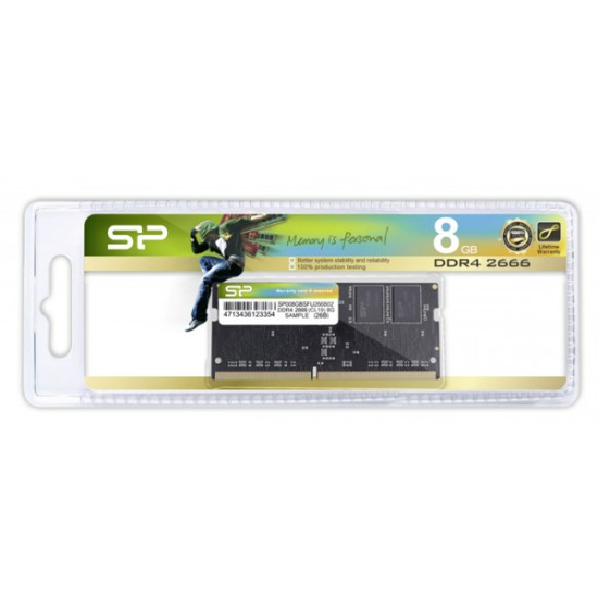SILICON POWER μνήμη DDR4 SODIMM SP008GBSFU266B02, 8GB, 2666MHz, CL19