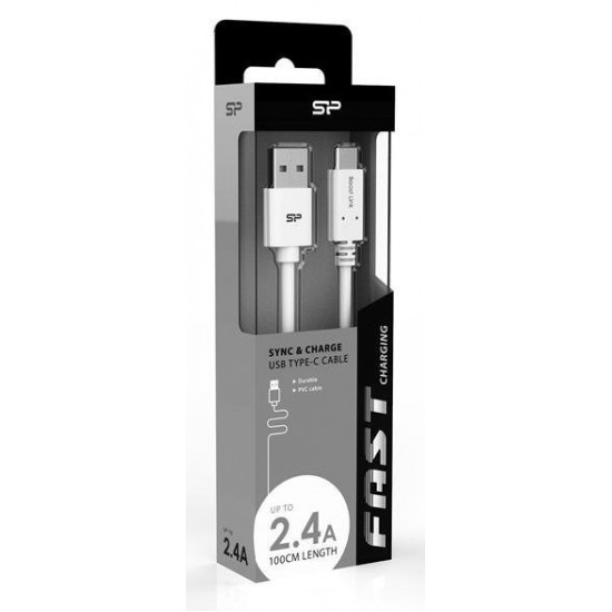 SILICON POWER καλώδιο USB σε USB Type-C LK10AC, 2.4A, QC 3.0, 1m, μαύρο