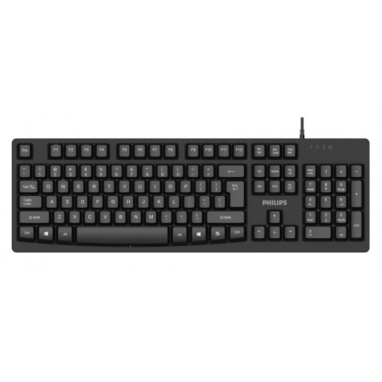 PHILIPS Ενσύρματο πληκτρολόγιο SPK6214, USB, μαύρο