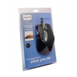 PHILIPS ενσύρματο ποντίκι SPK7104-BK, 1200DPI, USB, 3 πλήκτρα, μαύρο