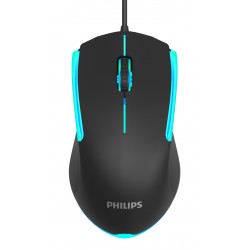 PHILIPS ενσύρματο gaming ποντίκι SPK9314, 1200DPI, 3 πλήκτρα, μαύρο
