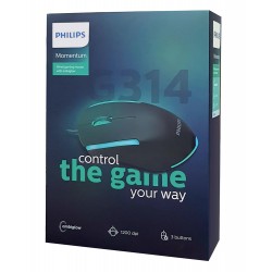 PHILIPS ενσύρματο gaming ποντίκι SPK9314, 1200DPI, 3 πλήκτρα, μαύρο