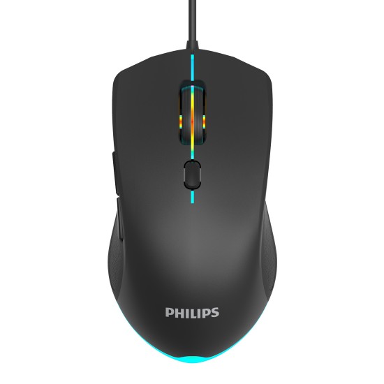 PHILIPS ενσύρματο gaming ποντίκι SPK9404, 2400DPI, 6 πλήκτρα, μαύρο