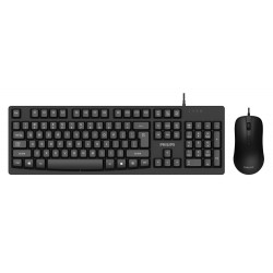 PHILIPS set ποντίκι & πληκτρολόγιο SPT6214, ενσύρματα, 1200dpi, μαύρο