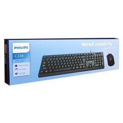 PHILIPS σετ ποντίκι & πληκτρολόγιο SPT6234, ενσύρματο, μαύρο