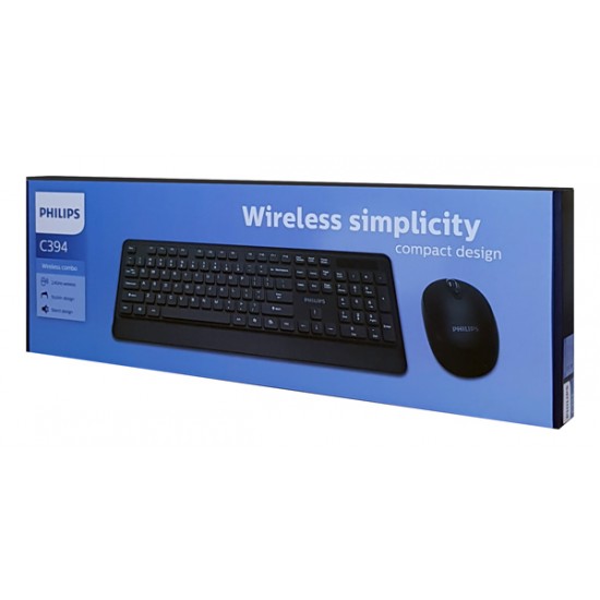 PHILIPS set ποντίκι & πληκτρολόγιο SPT6394, ασύρματα, 1600dpi, μαύρο