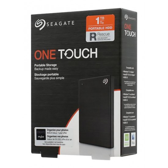 SEAGATE εξωτερικός HDD One touch STKB1000400, 1TB, USB 3.2, μαύρος