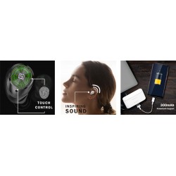HIFUTURE earphones TidyBuds Pro, power bank, με θήκη φόρτισης, μαύρα