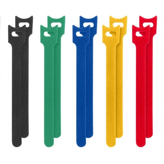 POWERTECH δεματικά καλωδίων TIES-021, τύπου velcro, 25τμχ
