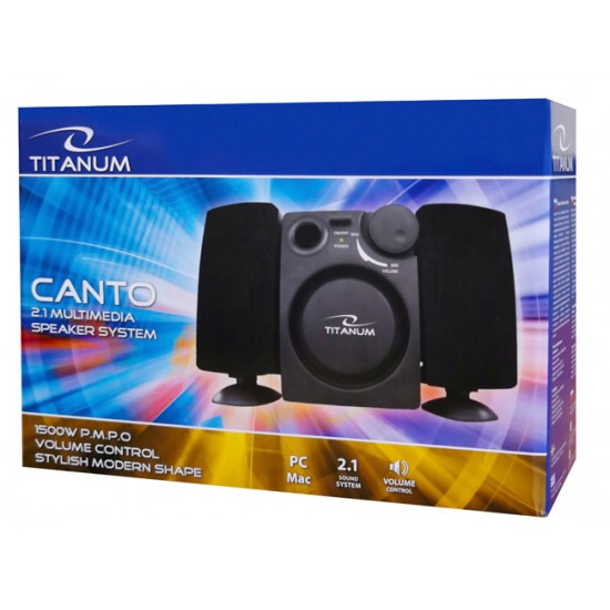 TITANUM ηχεία canto TP101, 2.1ch, 3.5mm, μαύρα