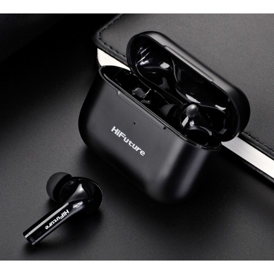 HIFUTURE earphones TrueAir ANC, true wireless, με θήκη φόρτισης, μαύρα