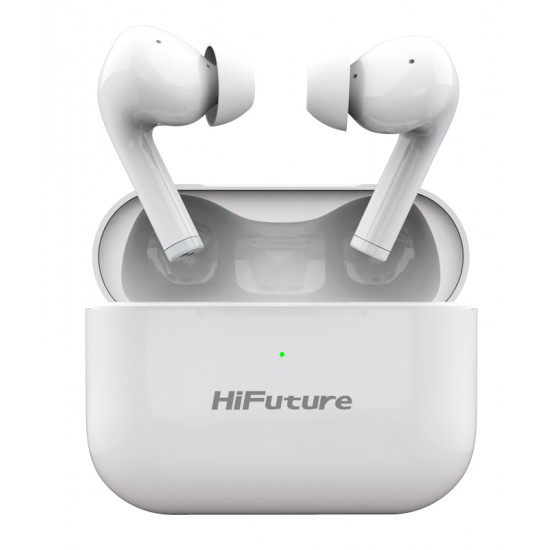 HIFUTURE earphones TrueAir ANC, true wireless, με θήκη φόρτισης, λευκά