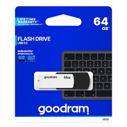 GOODRAM USB Flash Drive UCO2 0640KWR11, 64GB, USB 2.0, λευκό