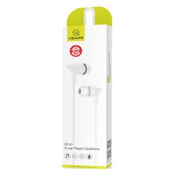USAMS earphones με μικρόφωνο EP-37, 10mm, 1.2m, λευκά
