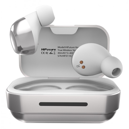 HIFUTURE earphones Voyager με θήκη φόρτισης, true wireless, λευκά