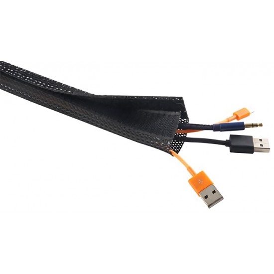 BRATECK Δεματικό Καλωδίων τύπου Flex Wrap VS-85, 100x8.5cm, μαύρο