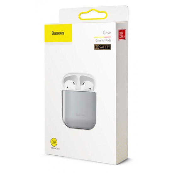 BASEUS θήκη σιλικόνης WIAPPOD-BZ0G για Apple Airpods 1st & 2nd gen, γκρι