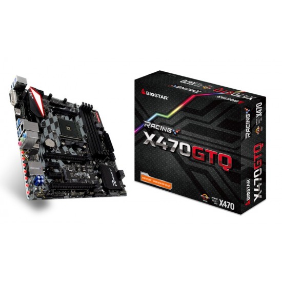 BIOSTAR Μητρική X470GTQ, 4x DDR4, AM4, USB 3.1, HDMI, mATX, Ver. 5.0